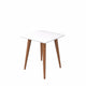 Utopia 19.68" High Square End Table With Splayed Wooden Legs in White Gloss