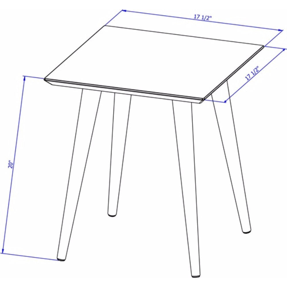Utopia 19.68’’ High Square End Table With Splayed Wooden Legs in Off White MHC-89352