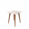 Utopia 19.68" High Square End Table With Splayed Wooden Legs in Off White
