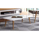 Utopia 11.81" High  Rectangle Coffee Table with Splayed Legs in White Gloss
