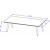 Utopia 11.81’’ High Rectangle Coffee Table with Splayed Legs in White Gloss MHC-89451