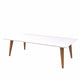 Utopia 11.81" High  Rectangle Coffee Table with Splayed Legs in White Gloss