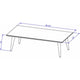 Utopia 11.81’’ High Rectangle Coffee Table with Splayed Legs in Off White MHC-89452