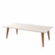 Utopia 11.81" High  Rectangle Coffee Table with Splayed Legs in Off White