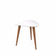 Utopia 19.68" High Triangle End Table With Splayed Wooden Legs in White Gloss