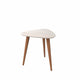 Utopia 19.68" High Triangle End Table With Splayed Wooden Legs in Off White