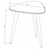 Utopia 19.68’’ High Triangle End Table With Splayed Wooden Legs in Off White MHC-89852