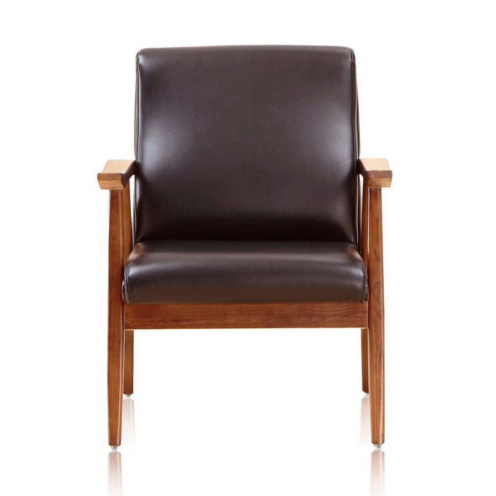 ArchDuke Black and Amber Faux Leather Accent Chair MHC-AC001-BK