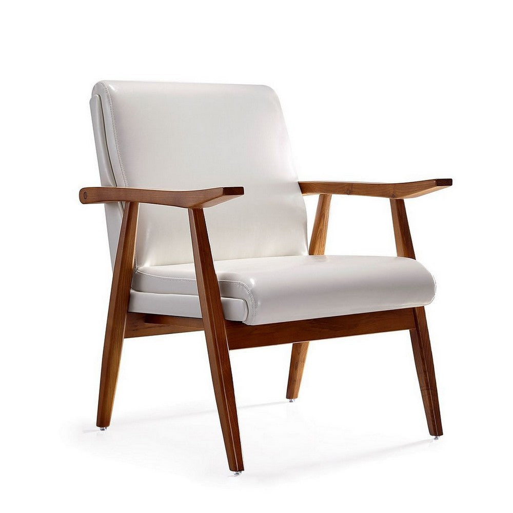 ArchDuke White and Amber Faux Leather Accent Chair