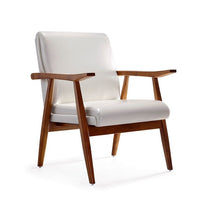 ArchDuke White and Amber Faux Leather Accent Chair