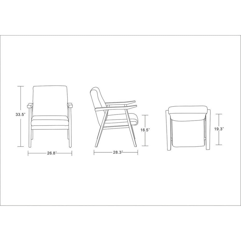 ArchDuke White and Amber Faux Leather Accent Chair MHC-AC001-WH