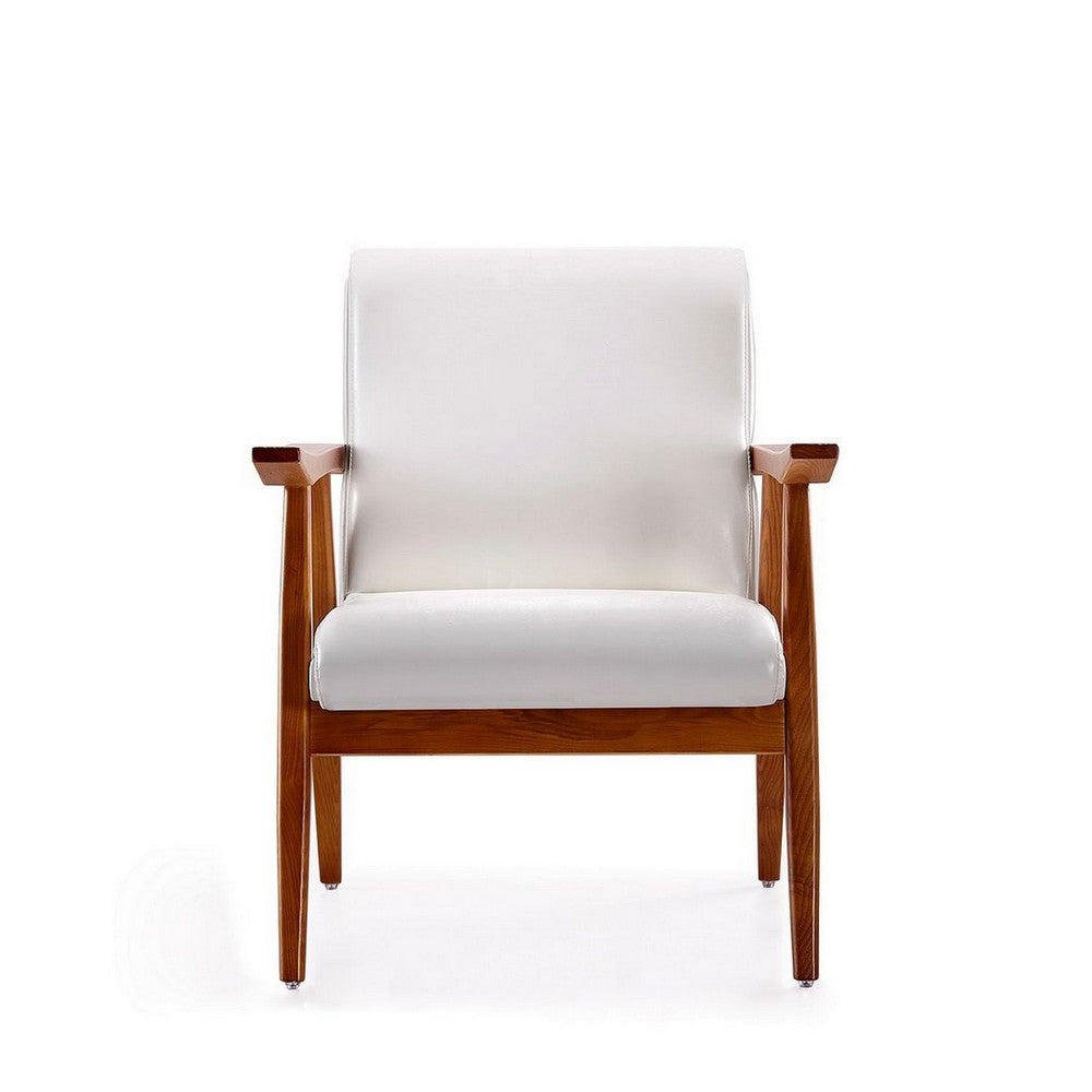 ArchDuke White and Amber Faux Leather Accent Chair MHC-AC001-WH