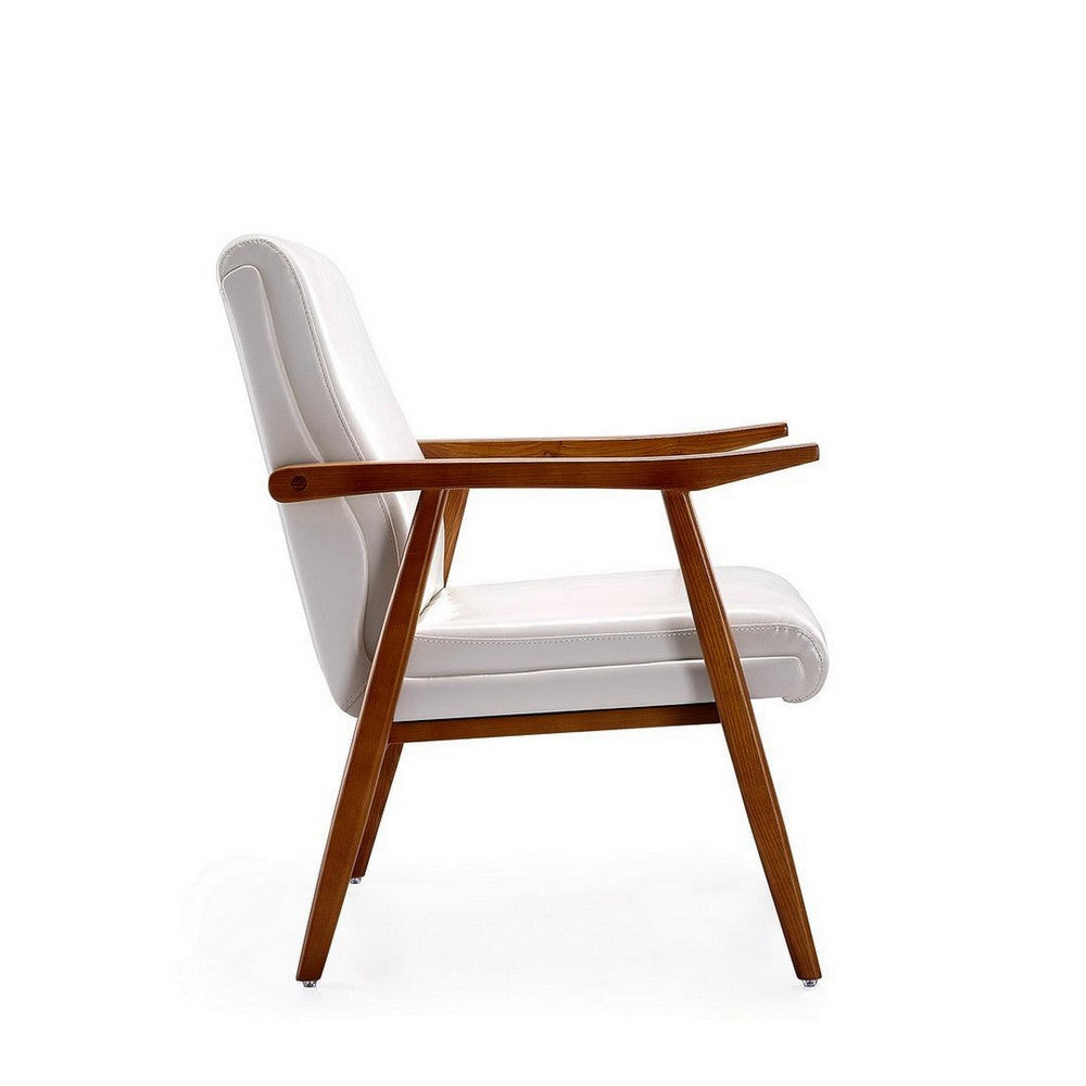 ArchDuke White and Amber Faux Leather Accent Chair MHC-AC001-WH