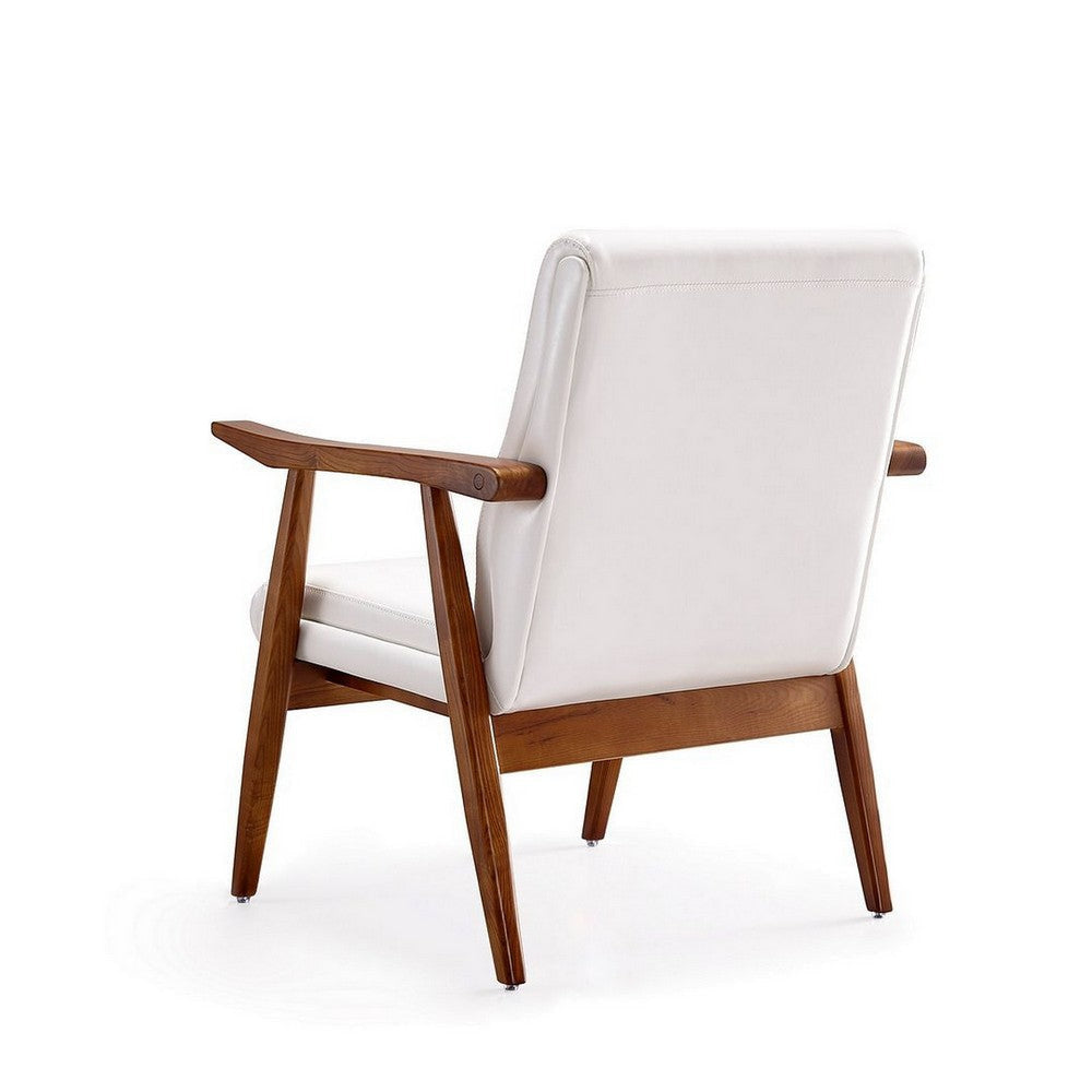 ArchDuke White and Amber Faux Leather Accent Chair MHC-AC001-WH