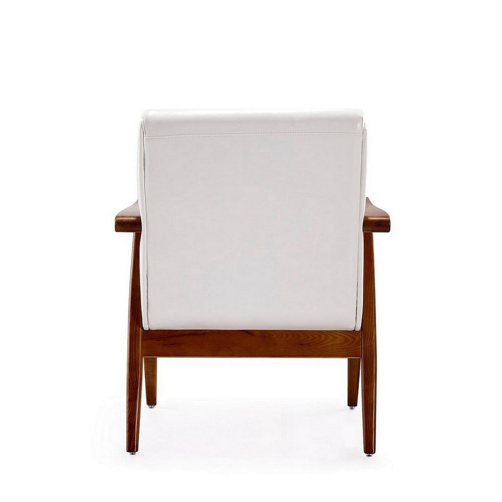 ArchDuke White and Amber Faux Leather Accent Chair MHC-AC001-WH