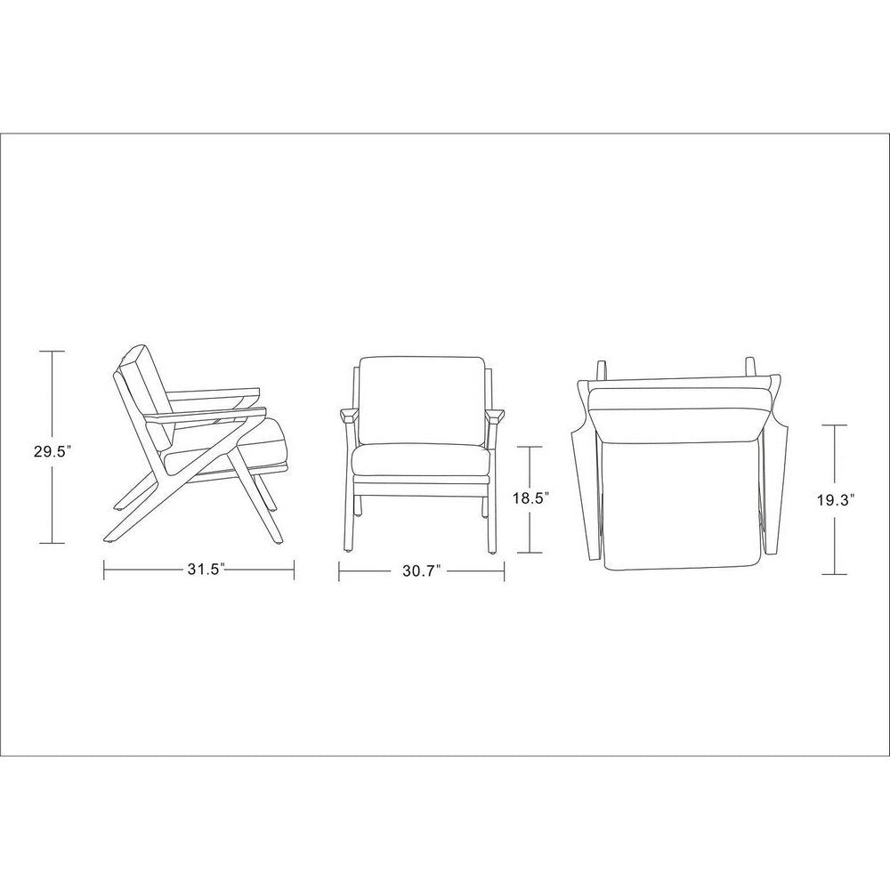 Martelle Cream and Amber Twill Weave Accent Chair MHC-AC002-CR