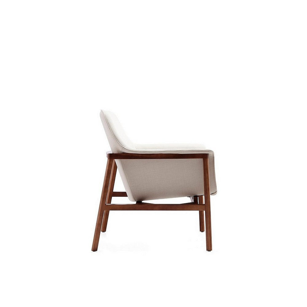 Miller Cream and Walnut Linen Weave Accent Chair MHC-AC007-CR