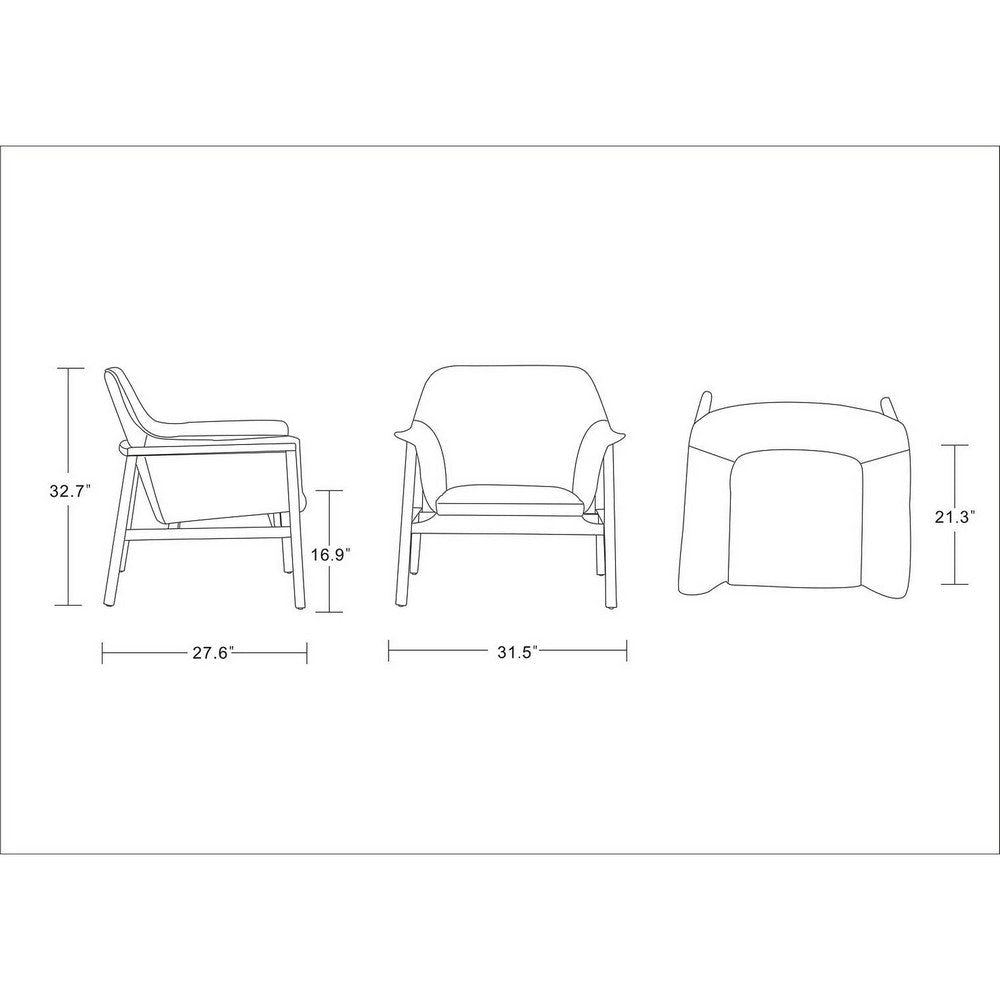 Miller Green and Walnut Linen Weave Accent Chair MHC-AC007-GR