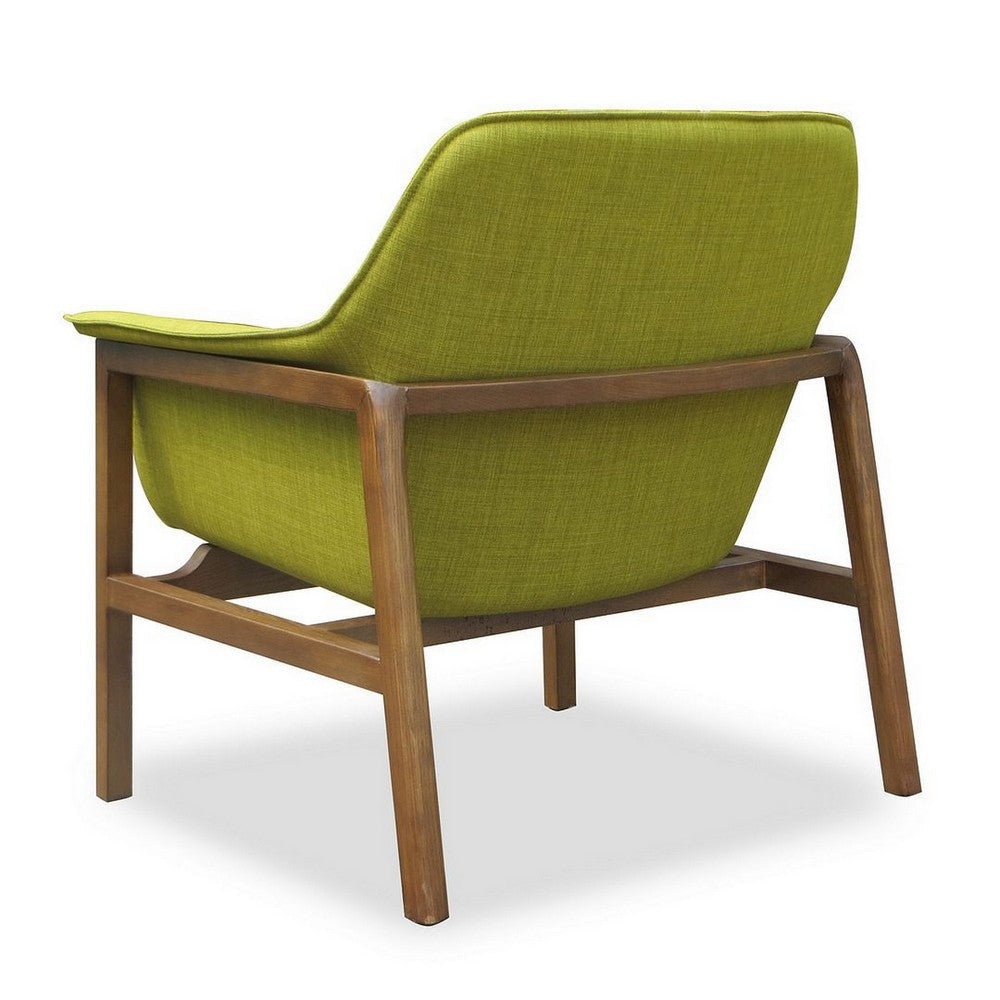 Miller Green and Walnut Linen Weave Accent Chair MHC-AC007-GR