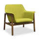 Miller Green and Walnut Linen Weave Accent Chair