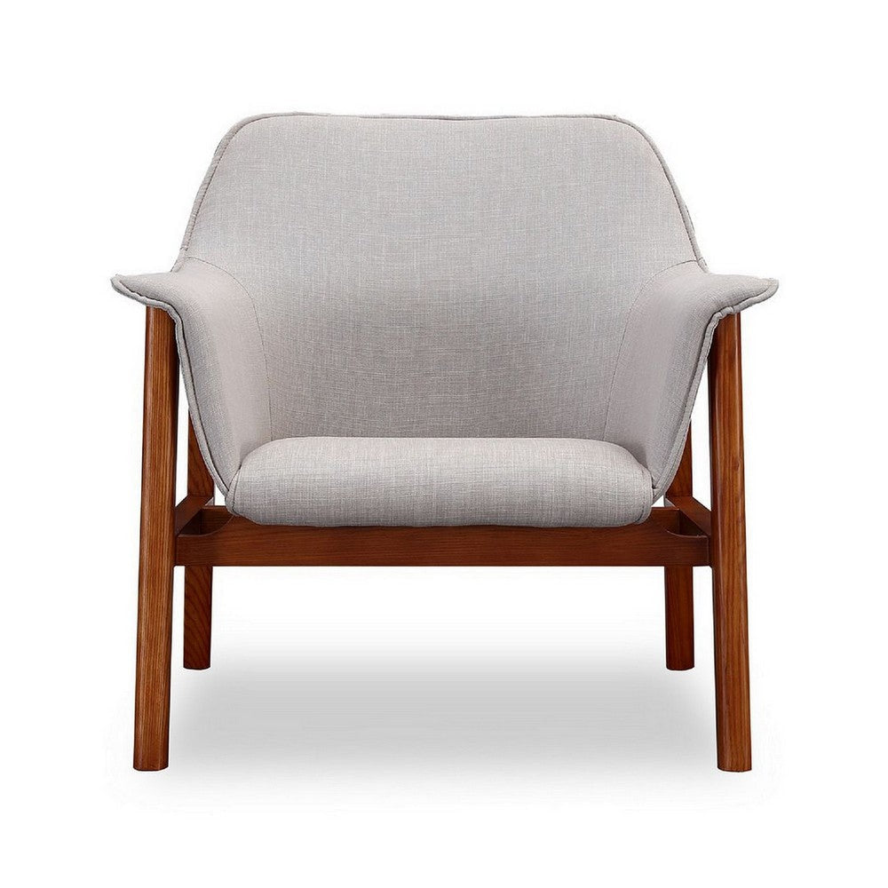 Miller Grey and Walnut Linen Weave Accent Chair MHC-AC007-GY