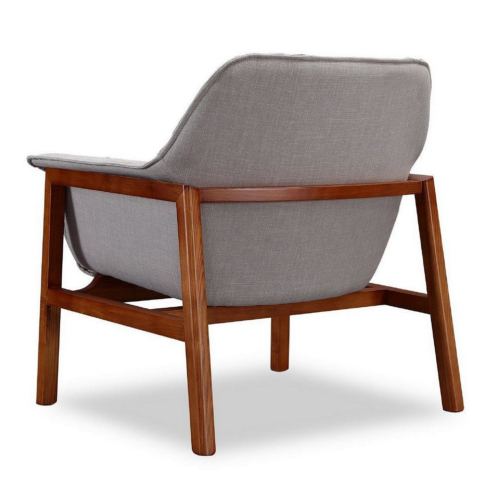 Miller Grey and Walnut Linen Weave Accent Chair MHC-AC007-GY