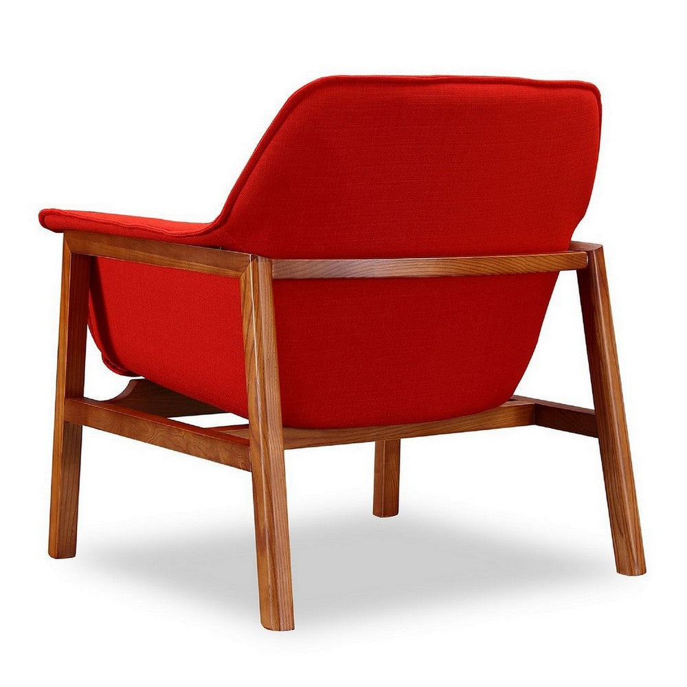 Miller Burnt Orange and Walnut Linen Weave Accent Chair MHC-AC007-OR