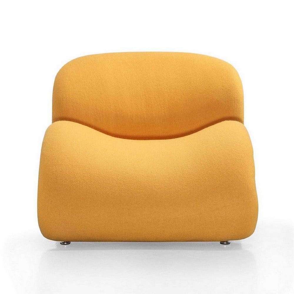 Rosebud Yellow Wool Blend Accent Chair MHC-AC013-YL