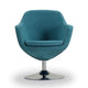 Caisson Blue and Polished Chrome Twill Swivel Accent Chair MHC-AC028-BL