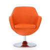 Caisson Orange and Polished Chrome Faux Leather Swivel Accent Chair MHC-AC028-OR