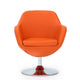 Caisson Orange and Polished Chrome Faux Leather Swivel Accent Chair MHC-AC028-OR