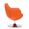 Caisson Orange and Polished Chrome Faux Leather Swivel Accent Chair MHC-AC028-OR