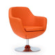 Caisson Orange and Polished Chrome Faux Leather Swivel Accent Chair