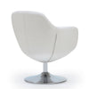 Caisson White and Polished Chrome Faux Leather Swivel Accent Chair MHC-AC028-WH