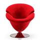 Tulip Red and Polished Chrome Velvet Swivel Accent Chair MHC-AC029-RD