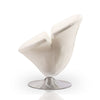 Tulip White and Polished Chrome Velvet Swivel Accent Chair MHC-AC029-WH