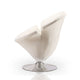 Tulip White and Polished Chrome Velvet Swivel Accent Chair MHC-AC029-WH