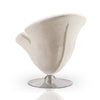 Tulip White and Polished Chrome Velvet Swivel Accent Chair MHC-AC029-WH