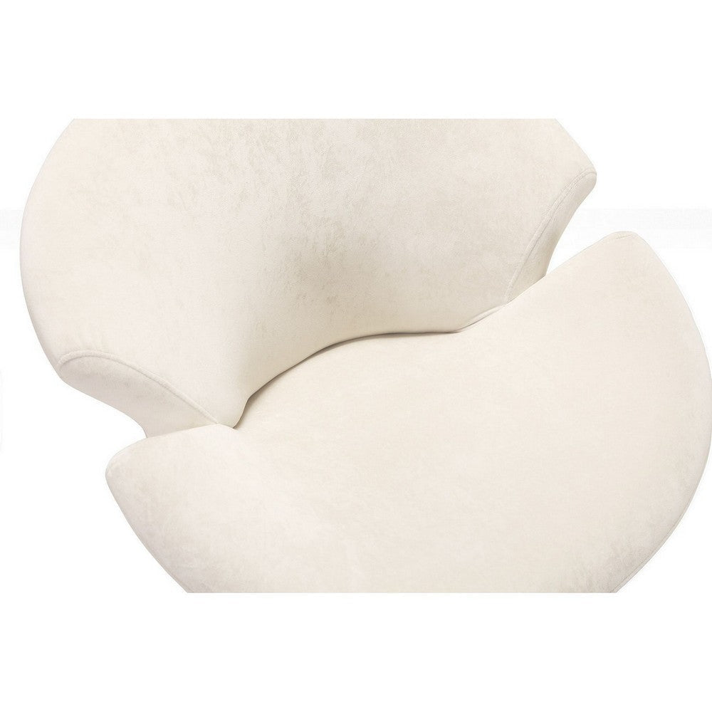 Tulip White and Polished Chrome Velvet Swivel Accent Chair MHC-AC029-WH