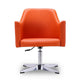 Pelo Orange and Polished Chrome Faux Leather Adjustable Height Swivel Accent Chair MHC-AC030-OR