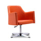 Pelo Orange and Polished Chrome Faux Leather Adjustable Height Swivel Accent Chair