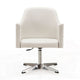 Pelo White and Polished Chrome Faux Leather Adjustable Height Swivel Accent Chair MHC-AC030-WH