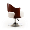 Bopper White and Polished Chrome Faux Leather Adjustable Height Swivel Accent Chair MHC-AC033-WH