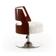 Salon White and Polished Chrome Faux Leather Adjustable Height Swivel Accent Chair MHC-AC034-WH