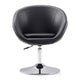 Hopper Black and Polished Chrome Faux Leather Adjustable Height Chair MHC-AC036-BK