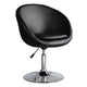 Hopper Black and Polished Chrome Faux Leather Adjustable Height Chair MHC-AC036-BK