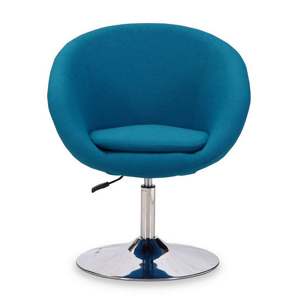 Hopper Blue and Polished Chrome Wool Blend Adjustable Height Chair MHC-AC036-BL