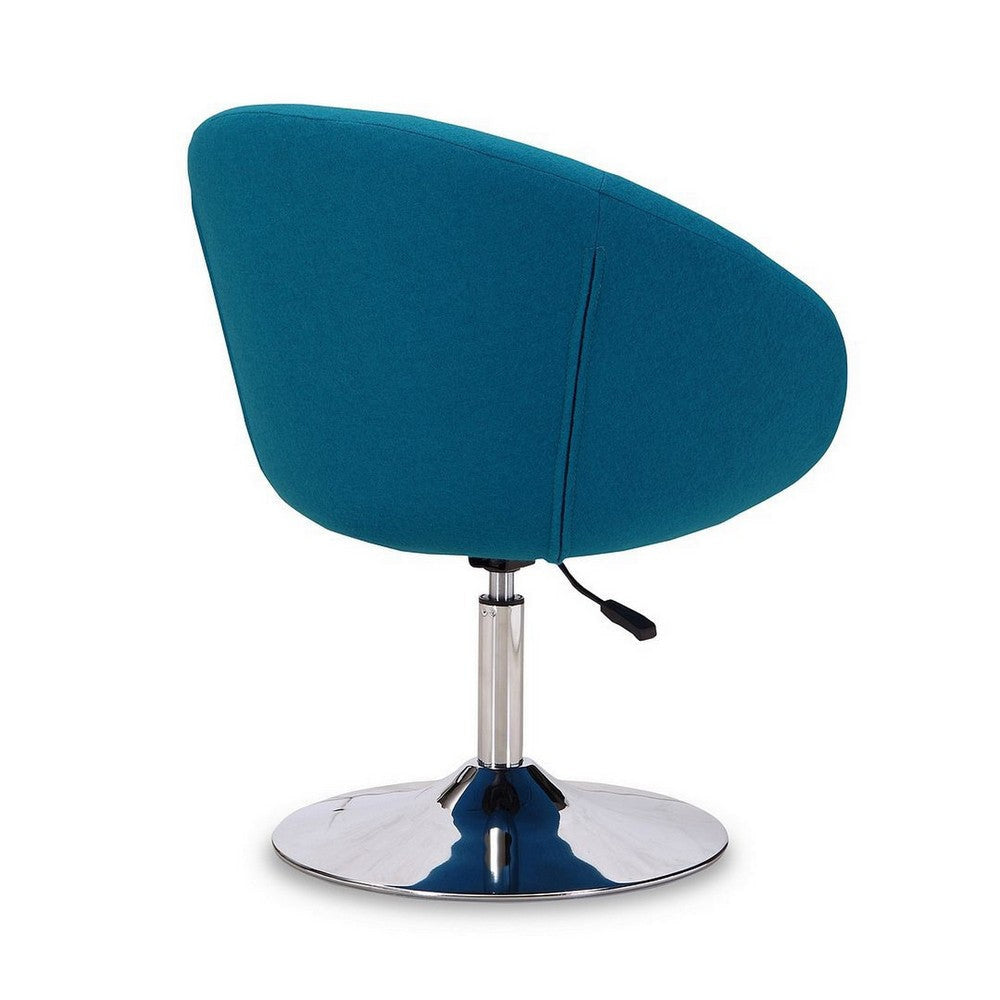 Hopper Blue and Polished Chrome Wool Blend Adjustable Height Chair MHC-AC036-BL