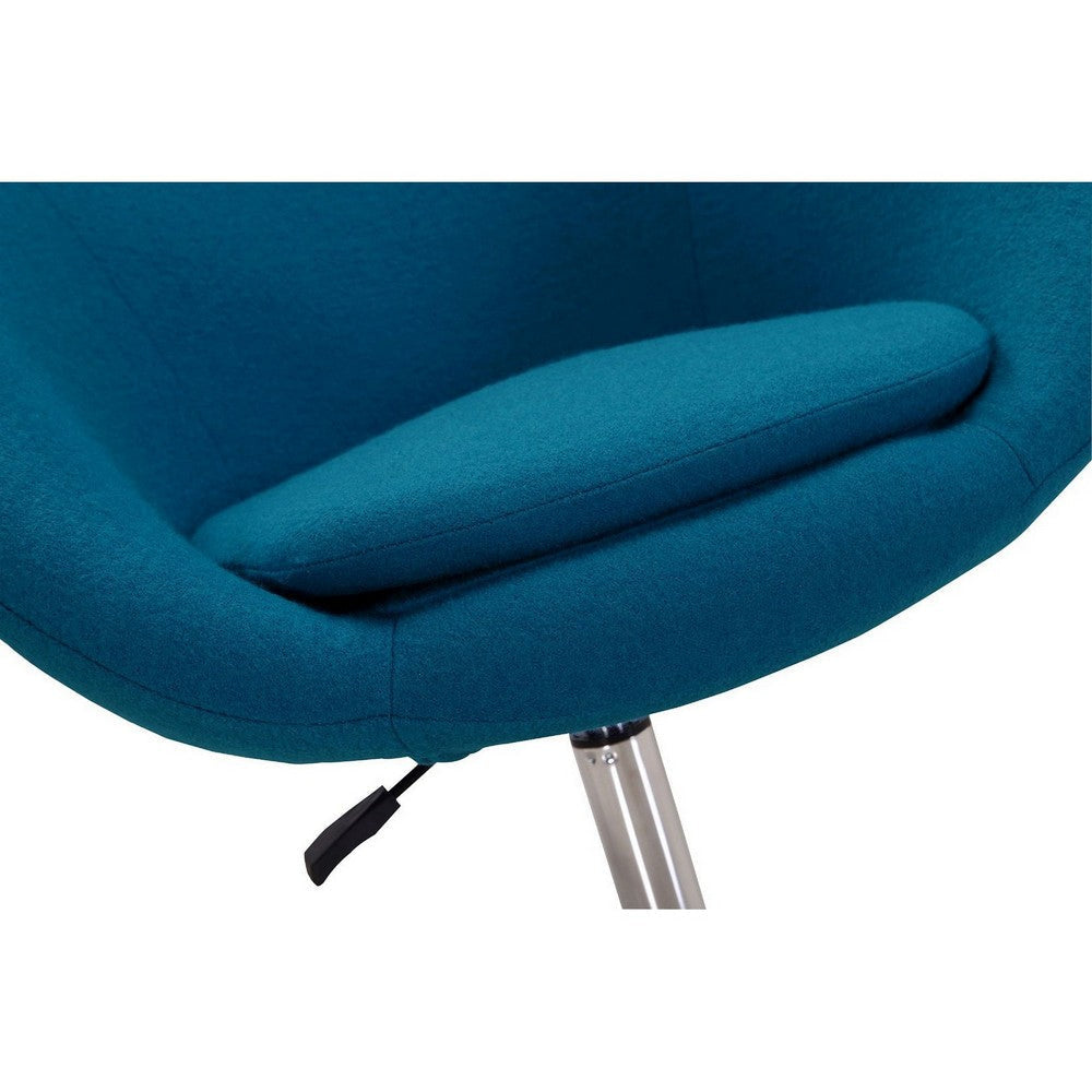 Hopper Blue and Polished Chrome Wool Blend Adjustable Height Chair MHC-AC036-BL