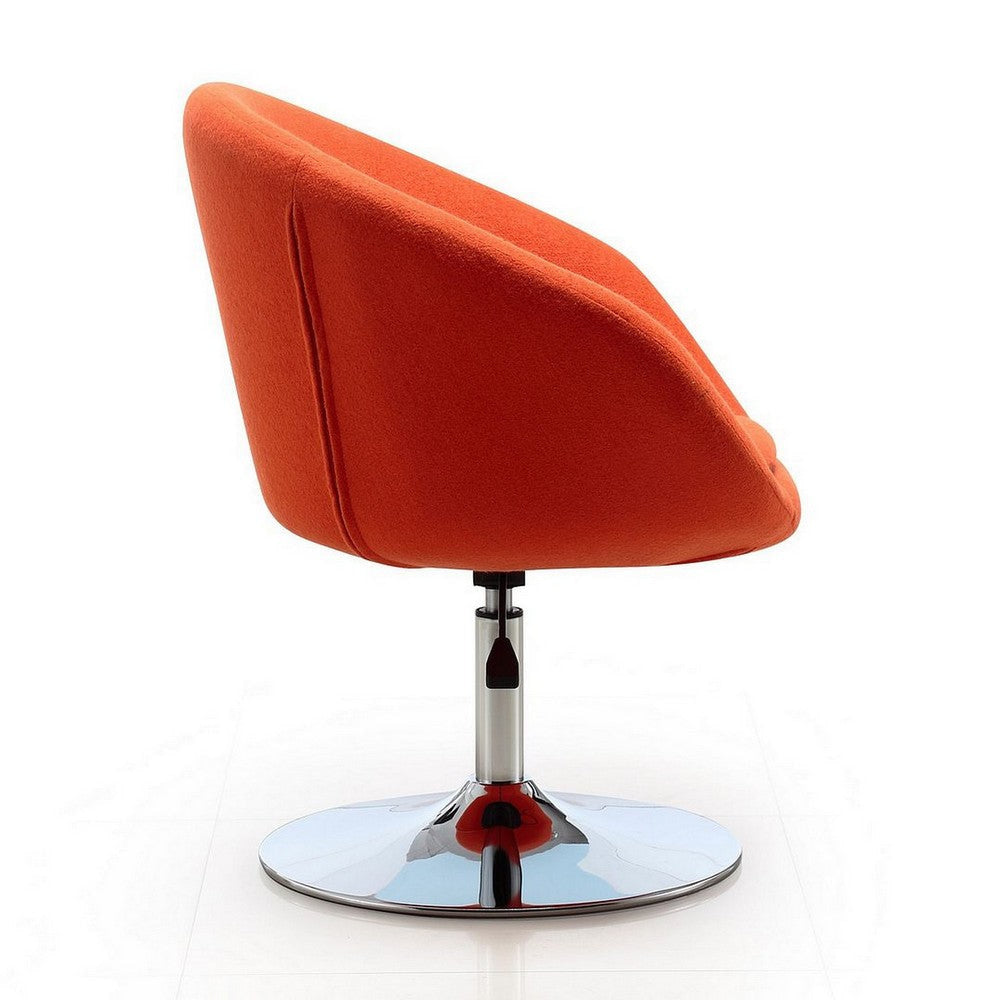 Hopper Orange and Polished Chrome Wool Blend Adjustable Height Chair MHC-AC036-OR